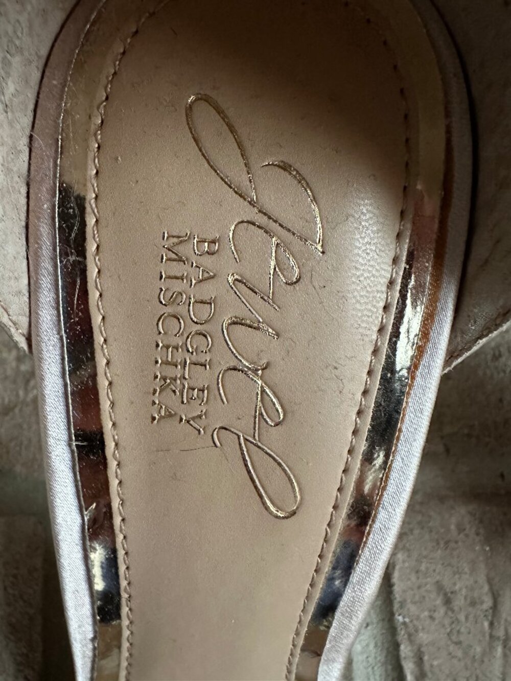 Badgley Mischka Champayne 3" heel with Silver Jewels size 7 - Picture 6 of 7